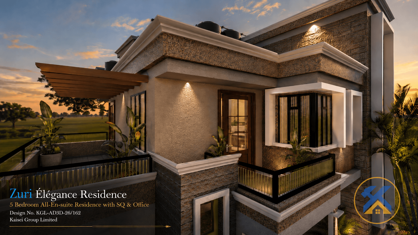 Zuri Élégance Residence — 5-Bedroom All-Ensuite Flat-Roof Mansion with DSQ & Private Office
