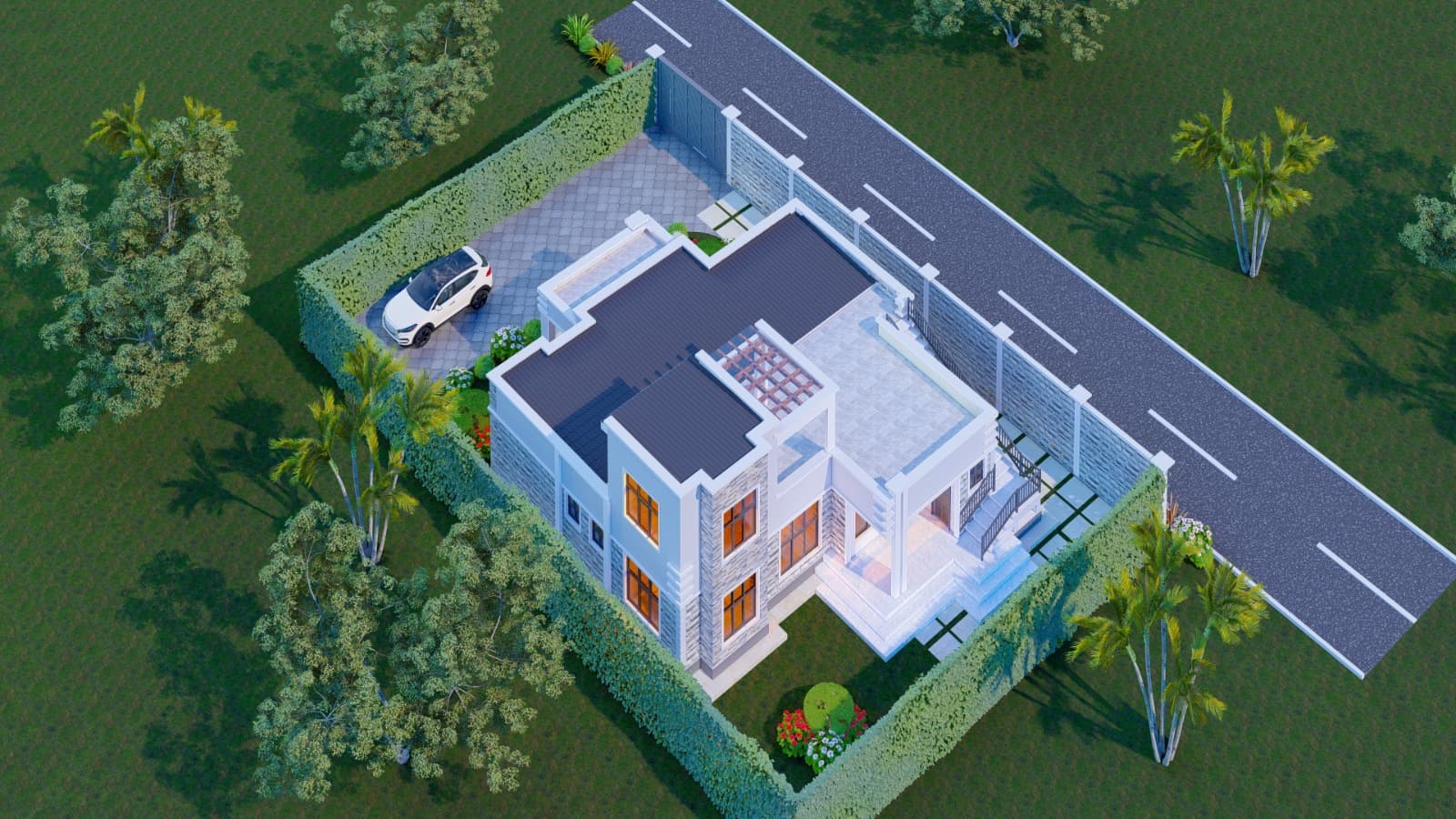 Kibunge Élan Residence — 165 SQM 3-Bedroom Master Ensuite Flat-Roof Bungalow with Office & Rooftop Pergola